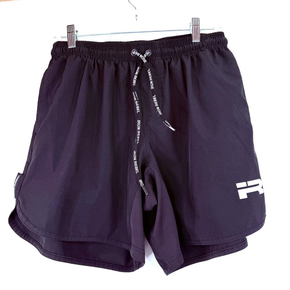 Iron Rebel Men's Black Drawstring Athletic Shorts Size XL